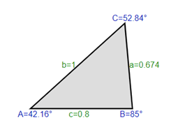 Triangle calculator example